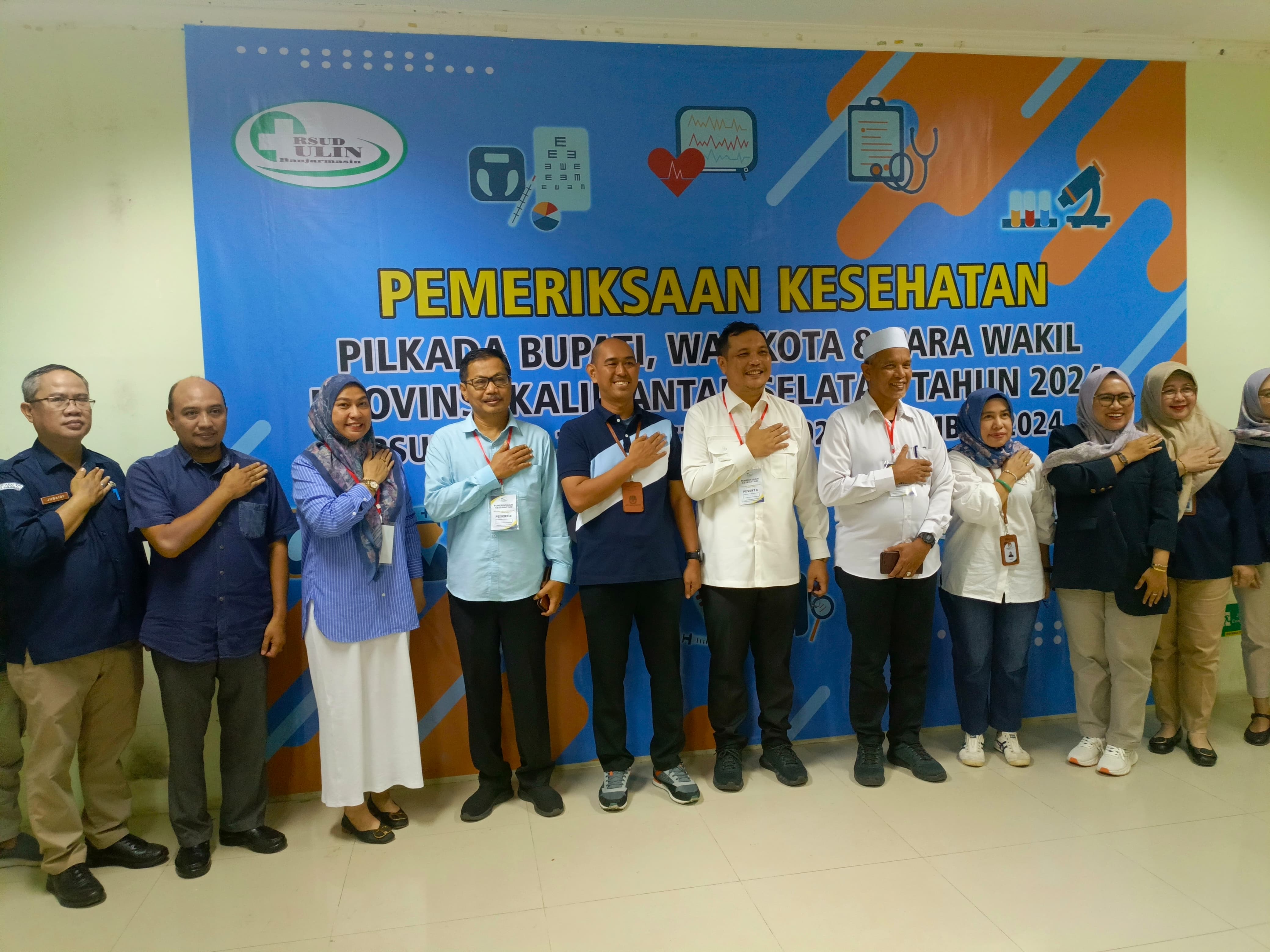 FOTO BARENG:Bakal calon Kepala Daerah Kota Banjarbaru mengikuti tes kesehatan di RSUD Ulin Banjarmasin, 1-2 September 2024.(Foto:Isur untuk Radar Banjarmasin)