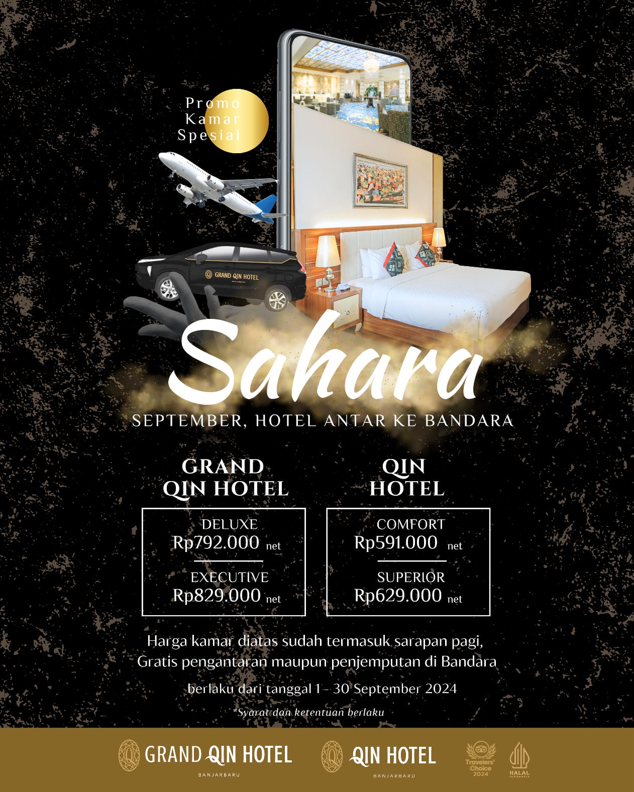 PROMO:Paket Sahara Grand Qin Hotel Banjarbaru hanya selama September 2024.