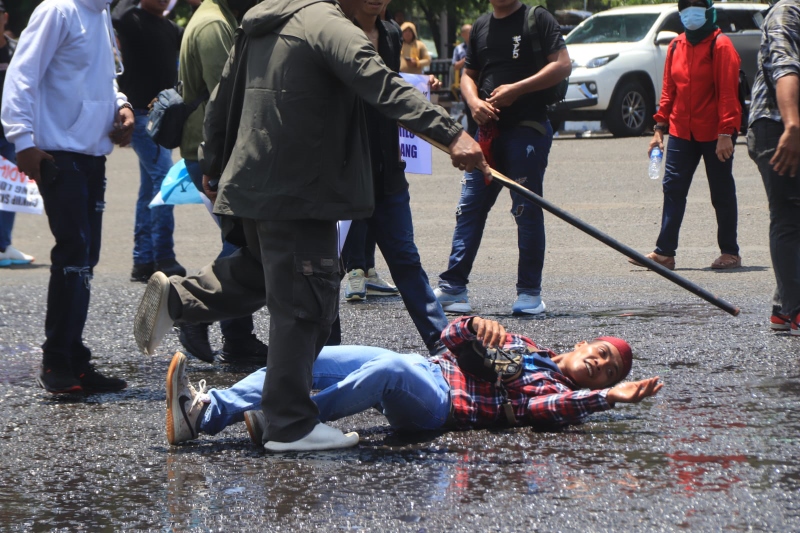 RICUH: Simulasi penguraian massa pada Pra LKO Kodam IV Mulawarman di Kota Banjarbaru.