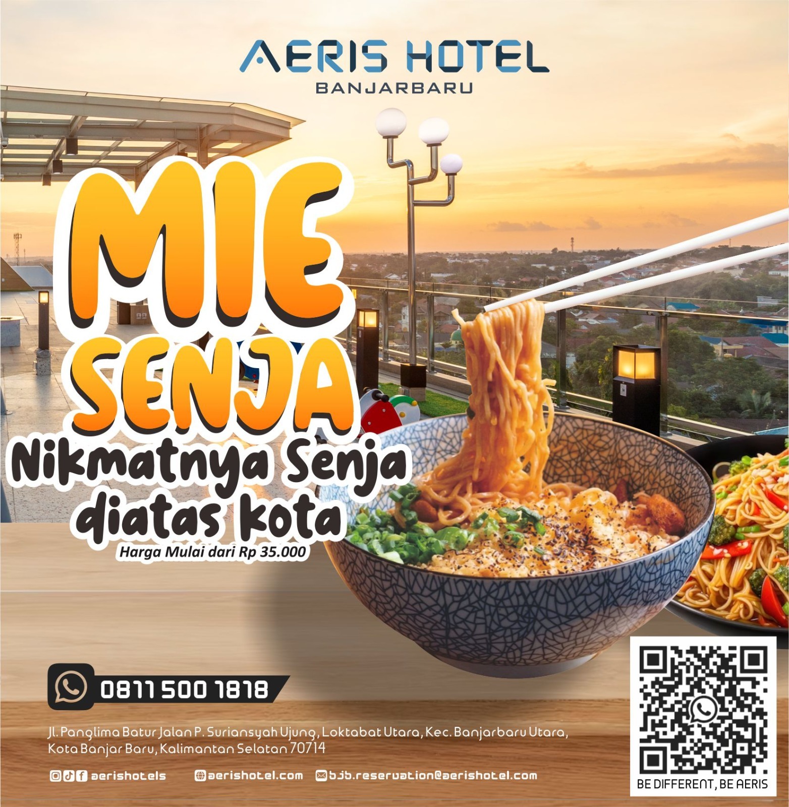 SAJIAN NIKMAT:Aeris Hotel Banjarbaru sajikan Mie Senja dengan enam varian yang berbeda.