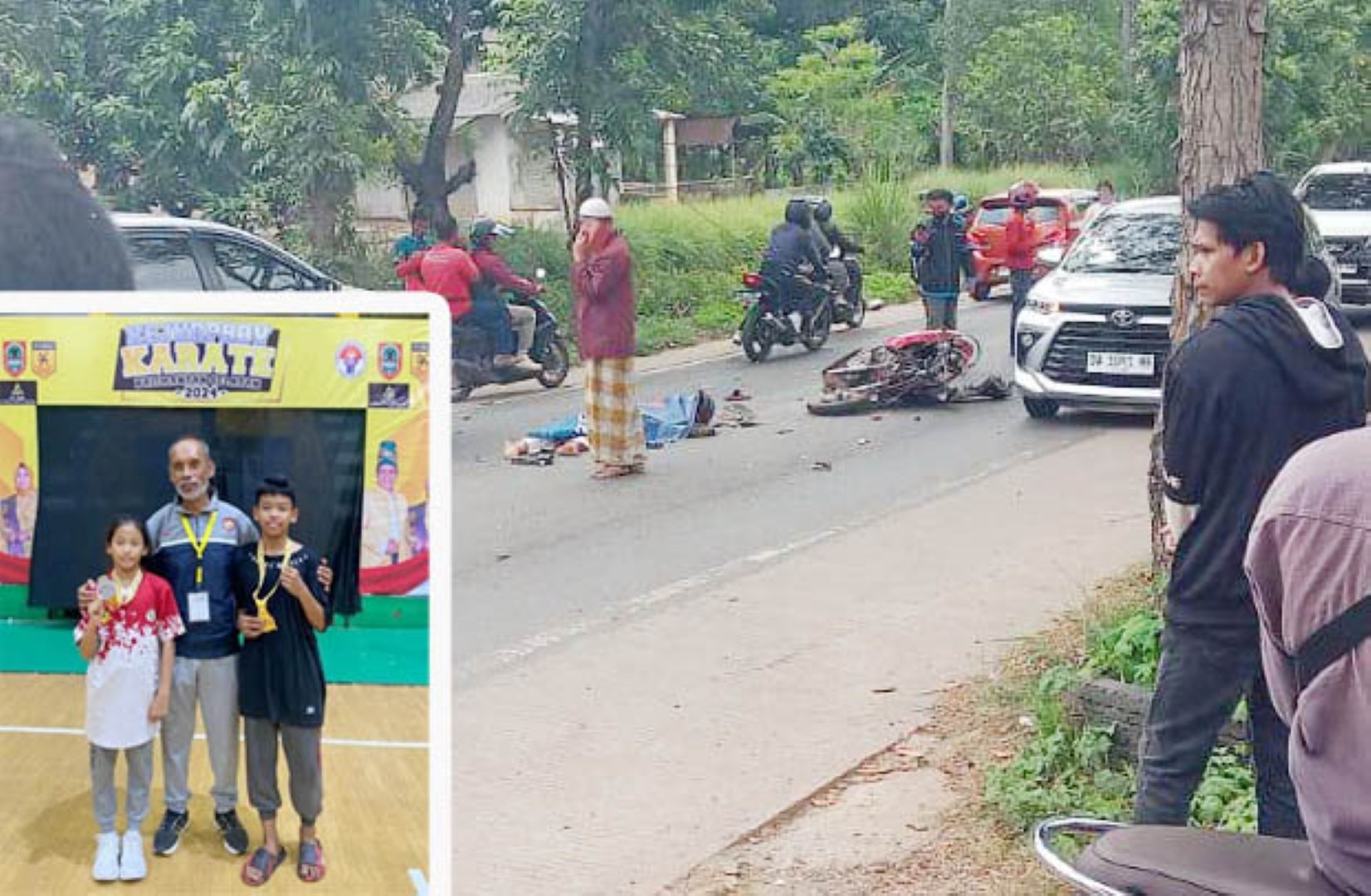 DUA ATLET: Ahmad Riski Ramadhan (15) dan Maulida Amelia Putri (12), atlet karate yang meninggal karena laka di Sungai Jelai, Sabtu (21/9).
