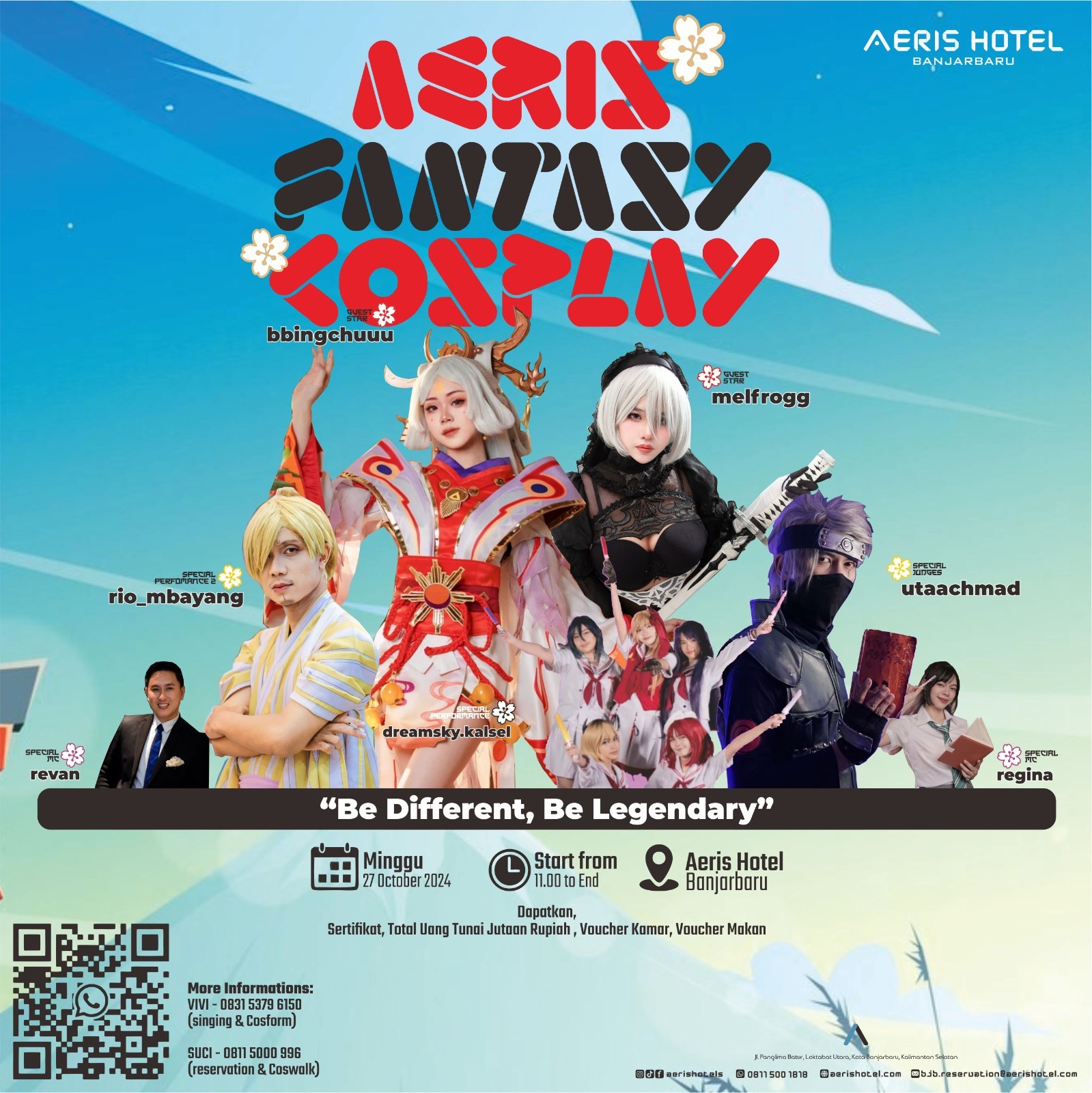 EVENT SPESIAL:Aeris Hotel Banjarbaru menggelar Fantasy Cosplay pada 27 Oktober 2024.