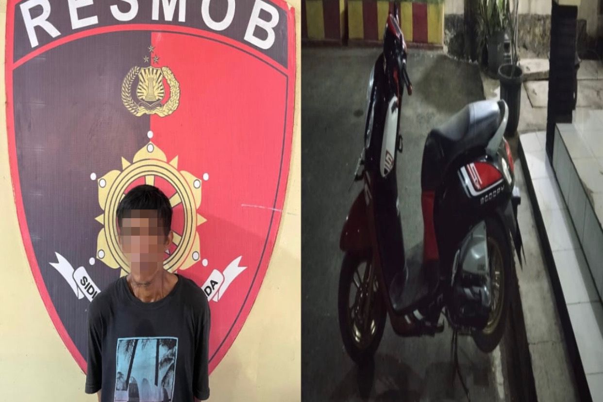 DIAMANKAN:Unit Reskrim Polsek Batulicin berhasil menangkap HA, pelaku pencurian motor dan barang berharga di Kabupaten Tanah Bumbu.(Foto:Polres Tanbu untuk Radar Banjarmasin)
