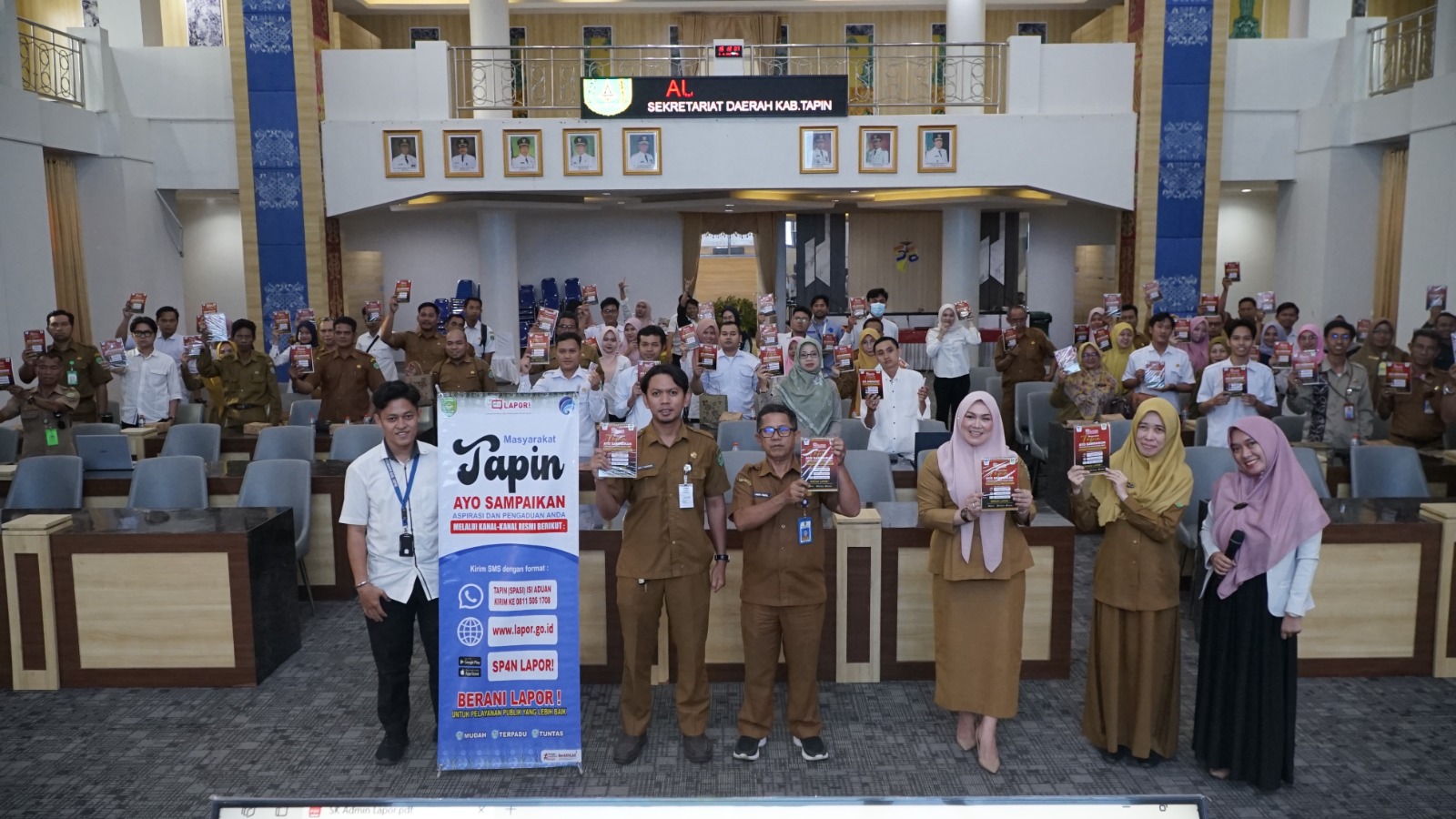 HADIR: Puluhan peserta yang ikut kegiatan peningkatan kualitas pengelolaan dari Diskominfo Tapin.