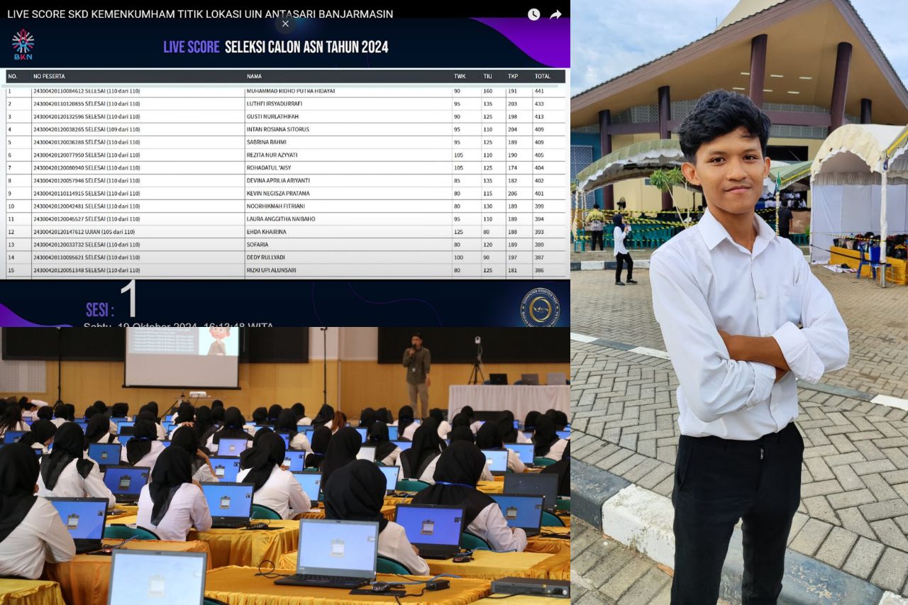 AWAL MANIS:M Ridho meraih skor tertinggi di tes SKD CPNS Kemenkumham Kalsel 2024 di UIN Antasari Banjarmasin, Sabtu (19/10/2024).