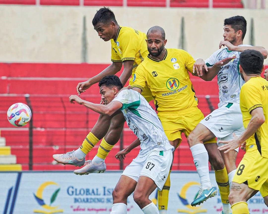 KALAH TELAK:Barito Putera ditekuk PSS Sleman dengan skor 0-3 di Stadion Sultan Agung, Bantul, dalam lanjutan Liga 1 2024/2025.(Foto:Barito Putera untuk Radar Banjarmasin)