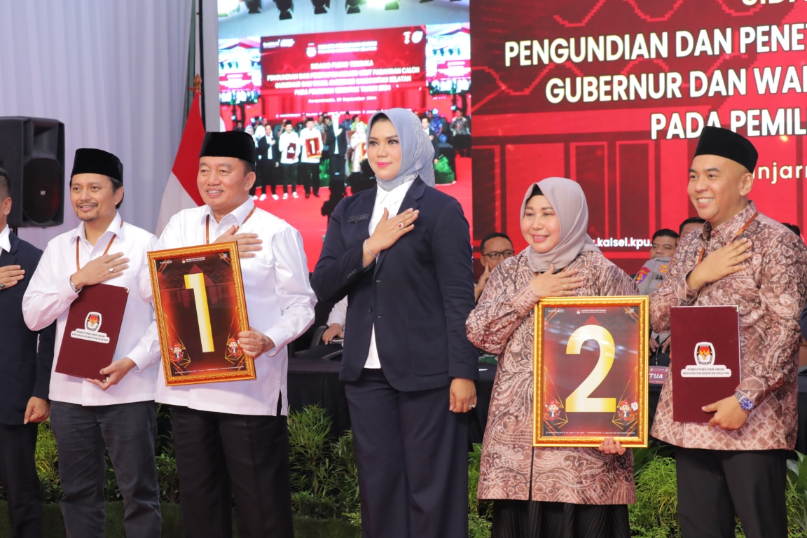 BERSAING: Pasangan nomor urut 1 Muhidin-Hasnuryadi Sulaiman dan nomor urut 2 Raudatul Jannah-Akhmad Rozanie Himawan Nugraha dijadwalkan akan menjalani debat publik, malam ini.