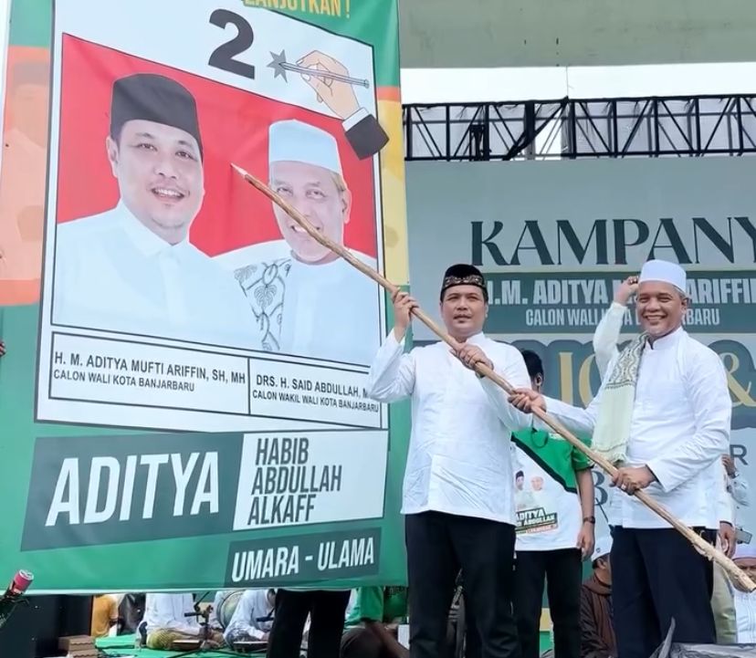 DIINGINKAN MASYARAKAT:Pasangan nomor urut 2 Aditya Mufti Ariffin dan Said Abdullah Al Kaff diinginkan masyarakat untuk kembali memimpin Banjarbaru.(Foto:tim pemenangan untuk Radar Banjarmasin)
