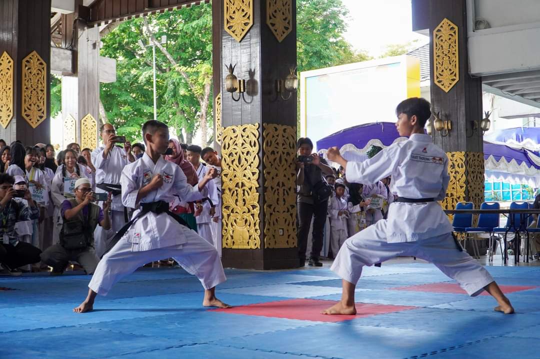 Kegiatan Kejuaraan karate tradisional Walikota Cup 2024 yang digelar Federasi Karare Tradisional Indonesia (FKTI) Kalimantan Selatan.(M Idris Jian Sidik)