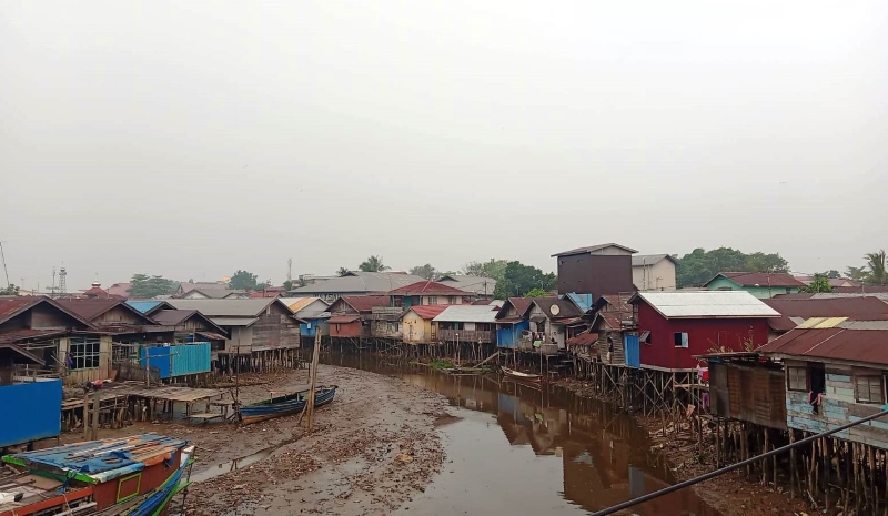 KUMUH: Potret permukiman di bantaran Sungai Kuin, Banjarmasin Utara.