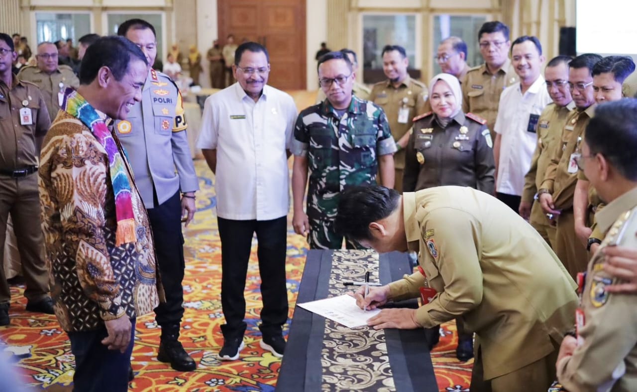 Kegiatan rakor perkembangan&nbsp;cetak&nbsp;sawah penandatangan berita acara dukungan program Cetak&nbsp;Sawah.