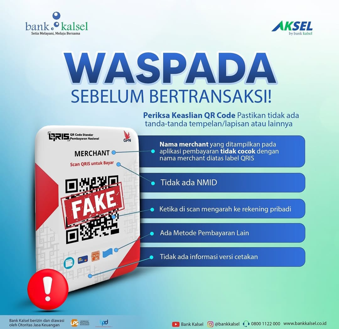 WASPADA:Meski memudahkan nasabah, penggunaan QRIS untuk alat pembayaran juga perlu hati-hati.