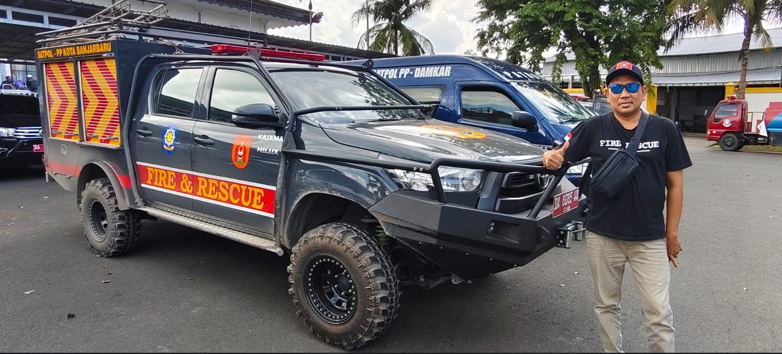 CONTOH: Bidang Linmas dan Damkar Kabupaten HSU perlu menambah mobil fire and rescue untuk menunjang tugas. (Foto: Damkar HSU)
