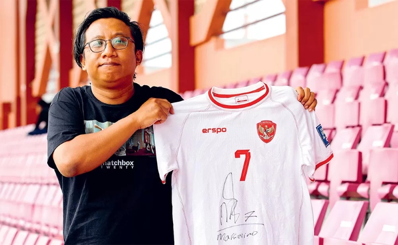 DILELANG: Jersei babak kedua Marselino Ferdinan saat pertandingan Timnas Indonesia vs Arab Saudi. (Foto: Angger Bondan/Jawa Pos)