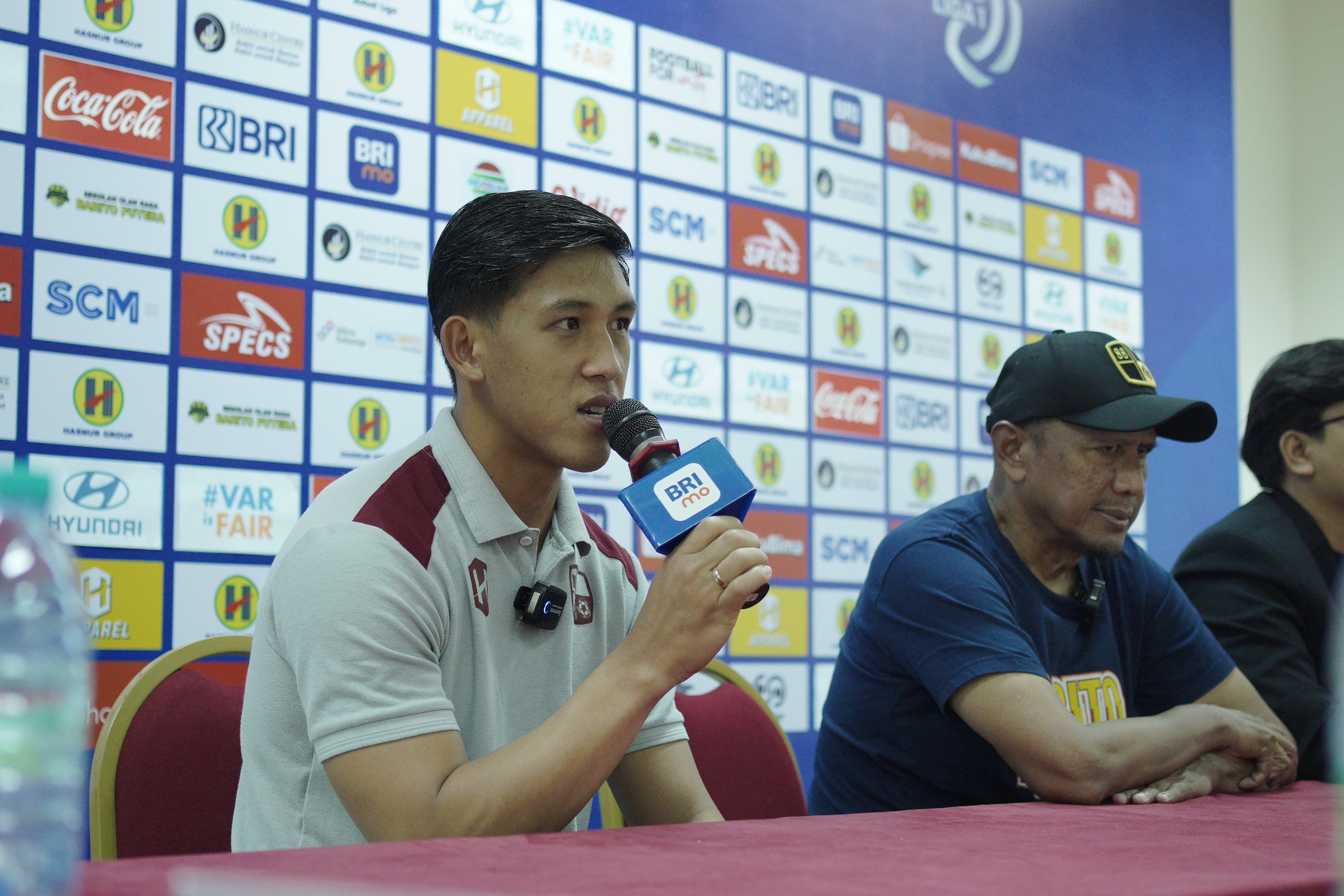 KONFERENSI PERS: Pelatih Barito Putera, Rahmad Darmawan bersama pemain memberikan keterangan kepada media dalam konferensi pers pra laga melawan Persija Jakarta.