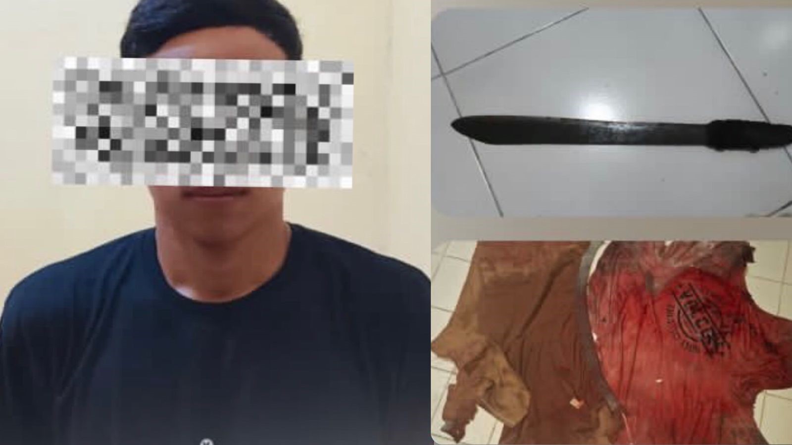 PELAKU: Pria berinisial J yang melakukan penganiayaan berat menggunakan parang di Desa Teluk Tamiang.