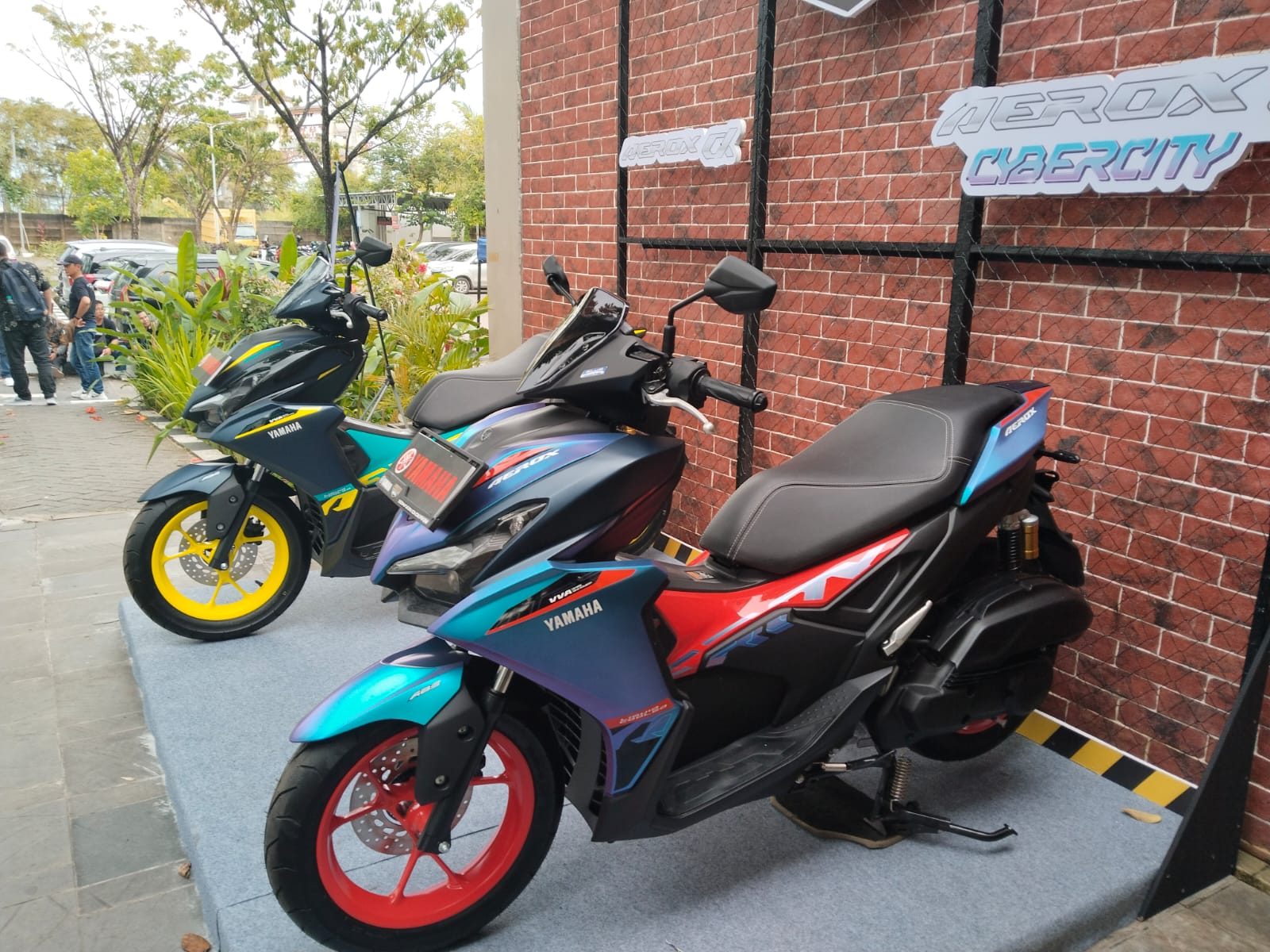 GENERASI BARU:Yamaha Aerox Alpha resmi diperkenalkan di Hotel Tree Park Banjarmasin, Jumat (17/1/2025).(foto-foto: Fauzan Ridhani/Radar Banjarmasin)