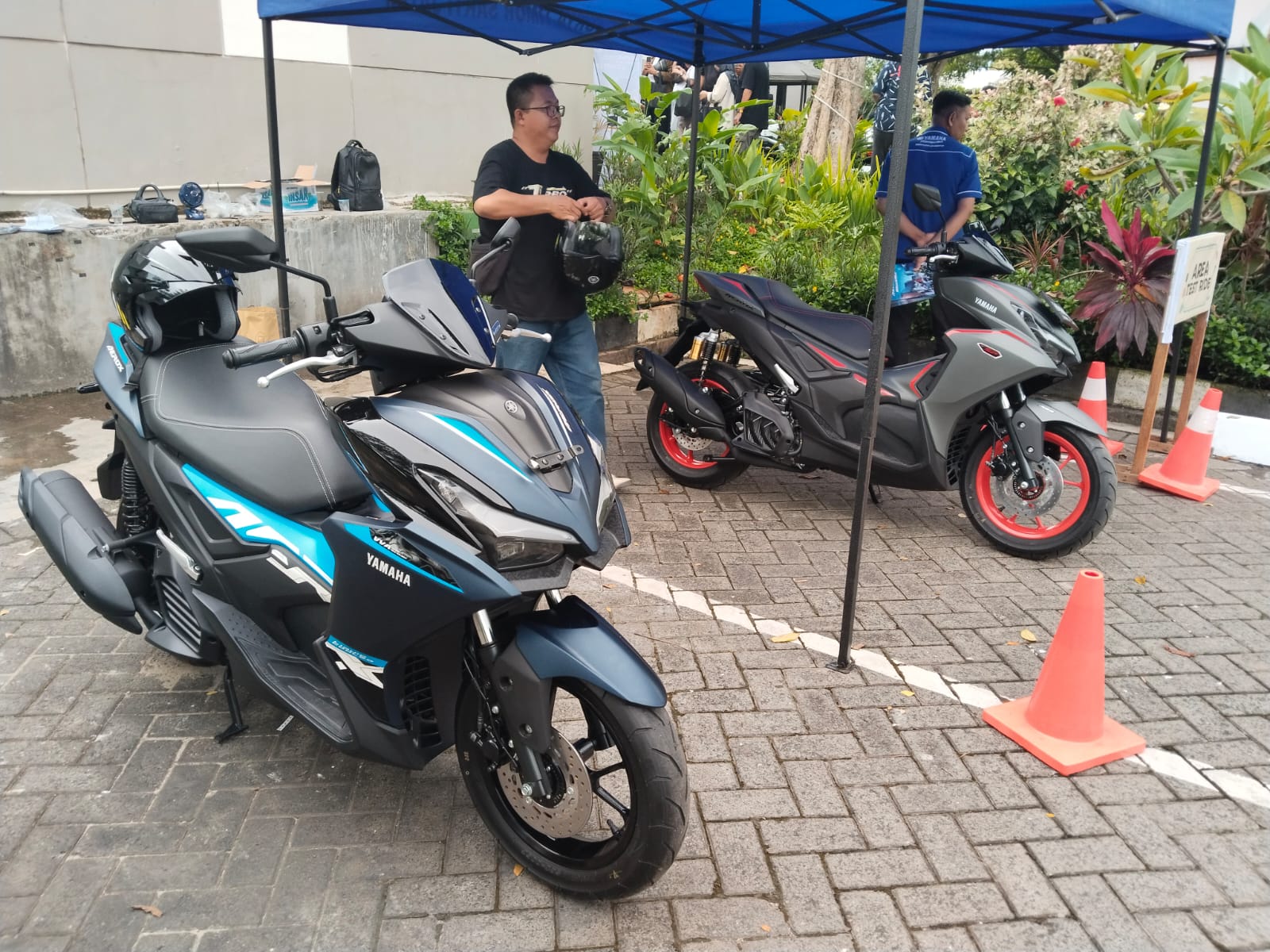 UJI COBA:PT STSJ menyediakan unit Yamaha Aerox Alpha untuk test ride.