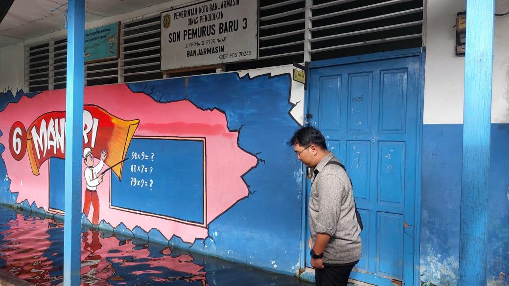 SDN Pemurus 3, salah satu sekolah yang menerapkan pembelajaran jarak jauh (PJJ) selama banjir melanda Banjarmasin Selatan.