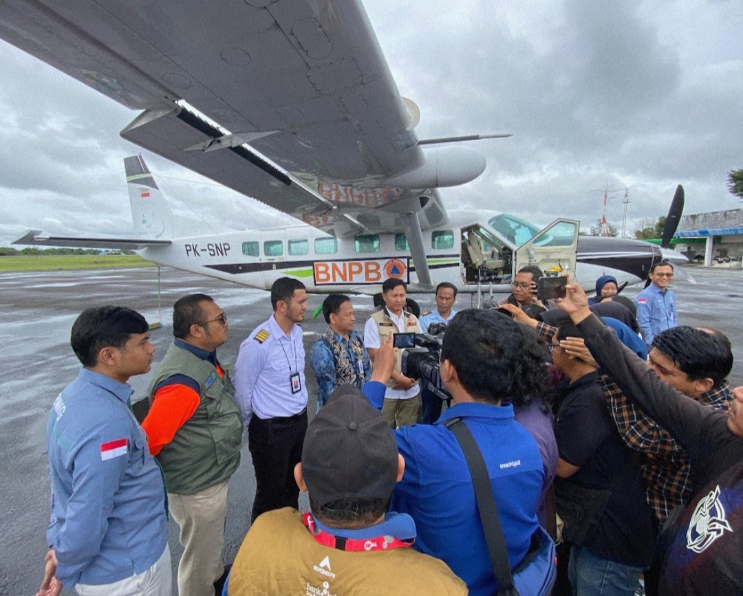 PESAWAT BNPB: Kondisi banjir yang melanda di sejumlah wilayah Kalsel dikurangi dengan Teknologi Modifikasi Cuaca (TMC). (Foto: Pemprov Kalsel untuk Radar Banjarmasin)