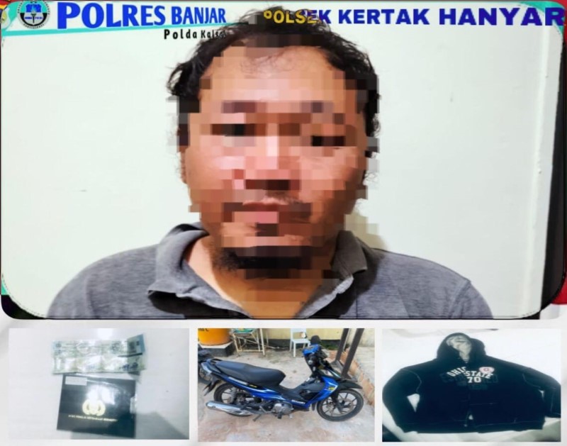 CURANMOR: MA (33), pelaku mencuri motor salah satu jemaah Masjid Nurul Qomar Km 7,3 Kertak Hanyar, Kabupaten Banjar. (TANGKAPAN LAYAR VIDEO)