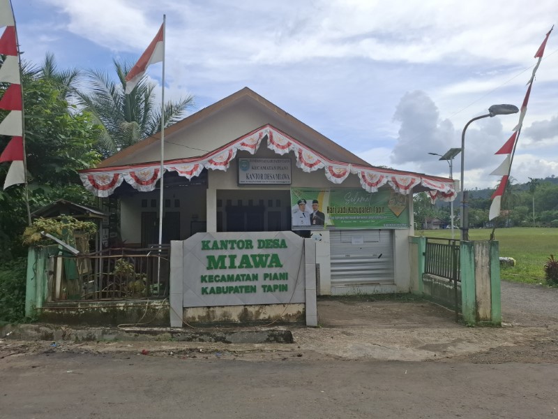 SEJARAH DESA: Kantor Desa Miawa Kecamatan Piani yang berada di pegunungan Meratus, Kabupaten Tapin.