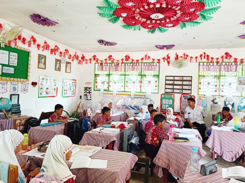 BELAJAR: Suasana di SDN Loktabat Utara 1. Selama Ramadan, sekolah di Banjarbaru akan menyesuaikan SE Disdik.