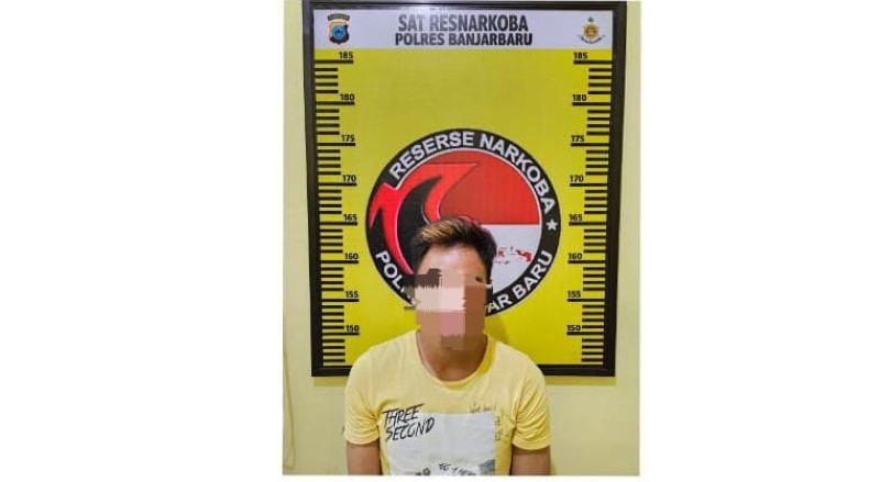 DIAMANKAN: Pelaku AR diamankan Polres Banjarbaru karena penyalahgunaan narkoba.