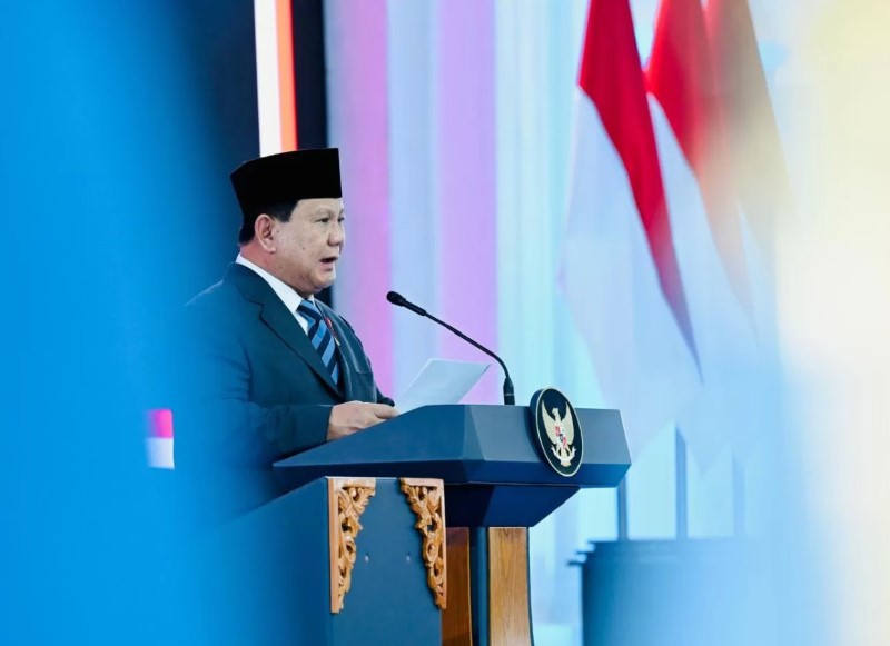 RI 1: Presiden Prabowo Subianto di kompleks Istana Kepresidenan, Jakarta.
