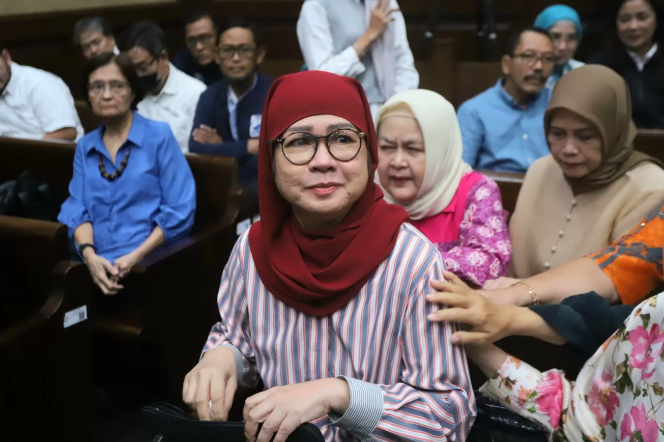 Eks Direktur Utama PT Pertamina Galaila Karen Kardinah alias Karen Agustiawan di menjalani sidang vonis di Pengadilan Tindak Pidana Korupsi PN Jakarta Pusat, Senin (24/6/2024).