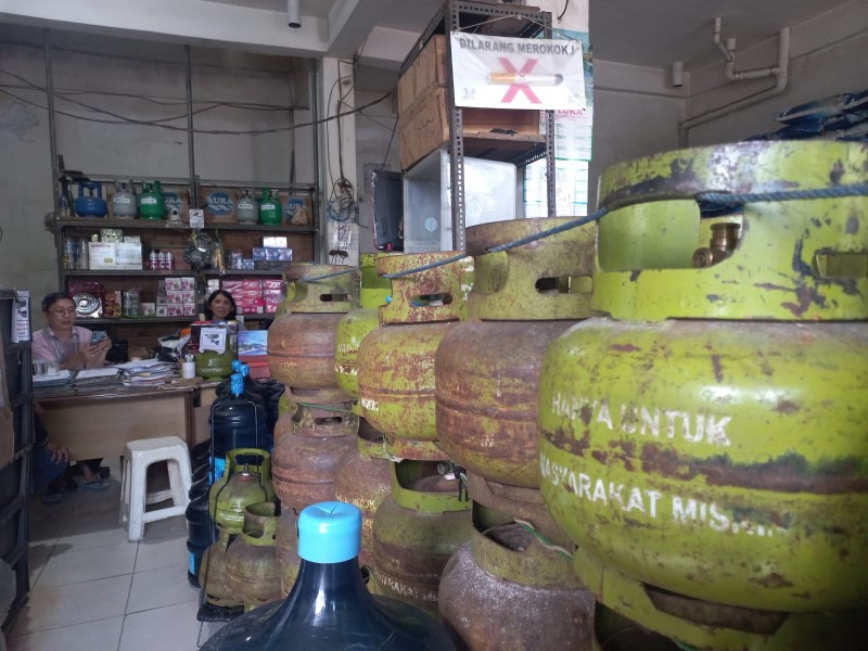 GAS BERSUBSIDI: Pangkalan gas LPG 3 kilogram di Banjarmasin.