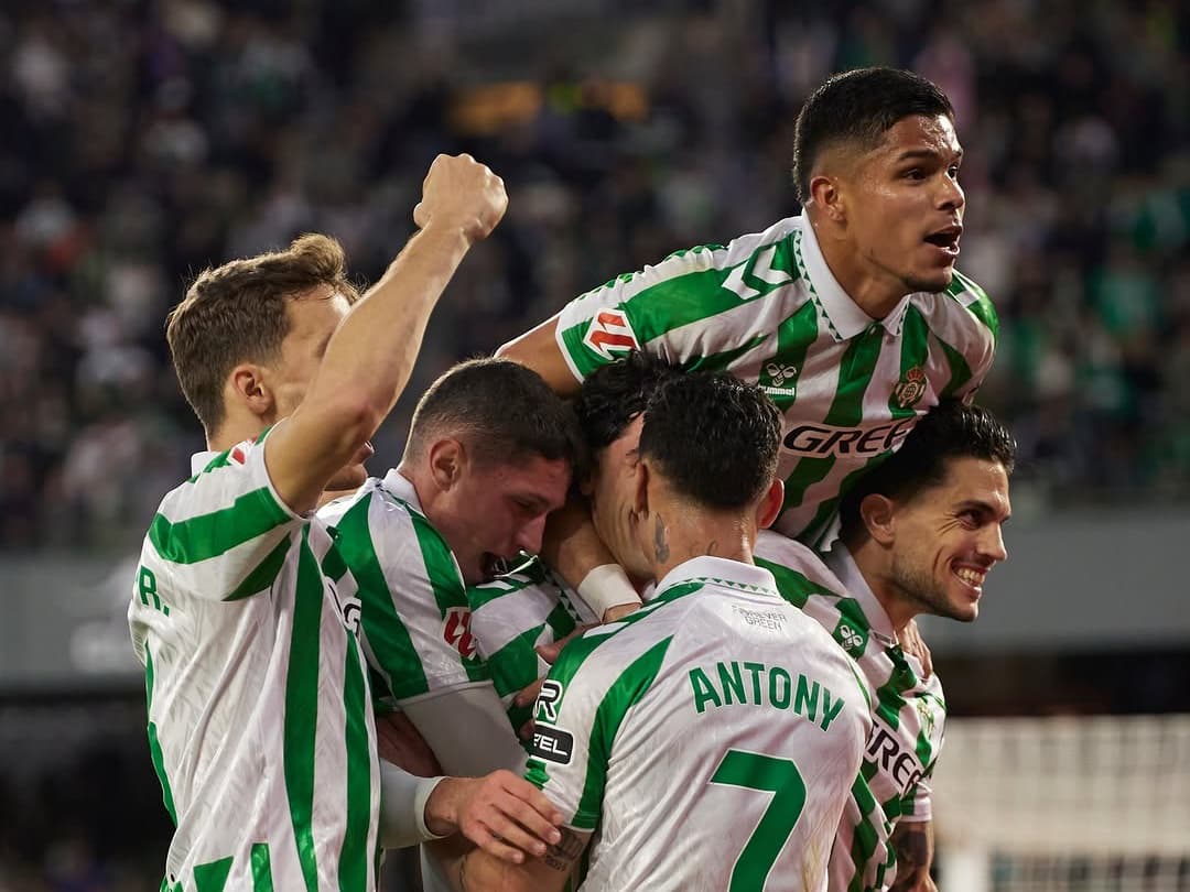 SELEBRASI:Antony, pemain pinjaman dari Manchester United, memberikan dampak positif bagi Real Betis meski tidak mencetak gol.(instagram real betis)