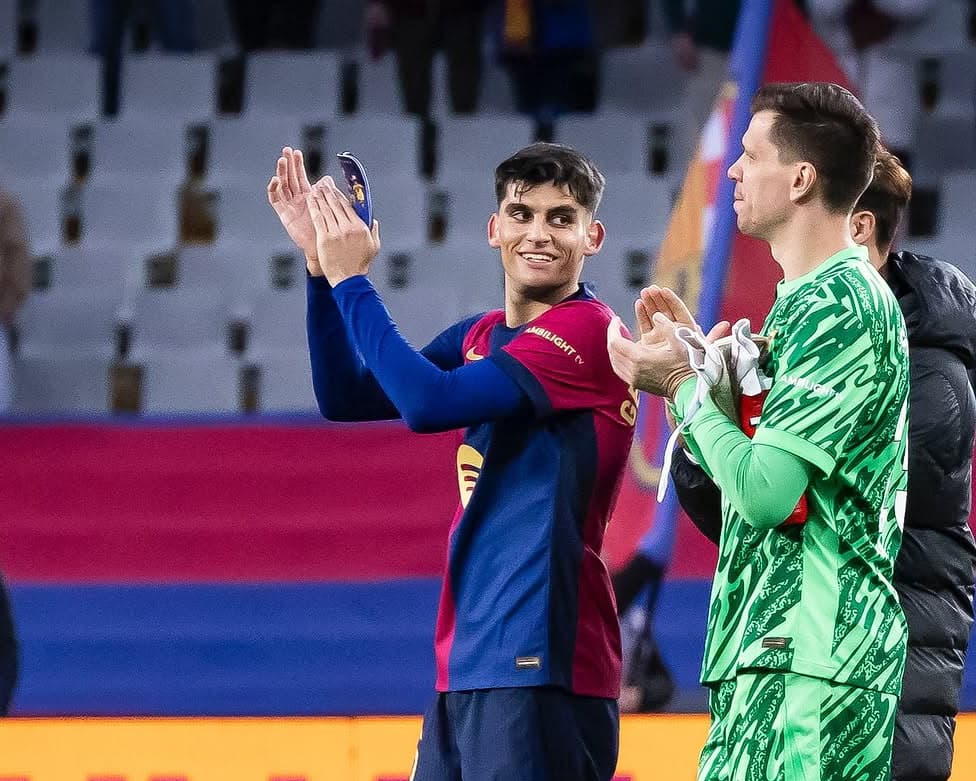 TANPA BEBAN:Wojciech Szczesny tampak santai usai laga saat timnya Barcelona mendominasi atas Real Sociedad dengan kemenangan 4-0.(instagram Barcelona)