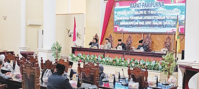 PARIPURNA: Jajaran DPRD Tabalong dan pejabat Pemkab Tabalong saat menghadiri rapat paripurna pembahasan LKPJ 2024.