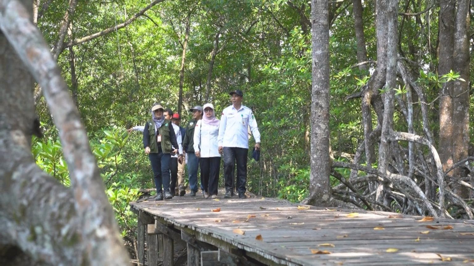 TINJAU: Tim Rencana Pembangunan Kawasan Perdesaan Pariwisata meninjau Desa Angsana untuk pengembangan wisata mangrove. Desa ini termasuk desa mandiri di Tanah Bumbu. (Foto: DPMD Tanah Bumbu untuk Rada