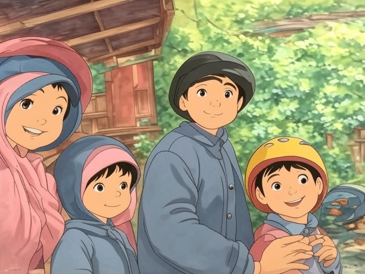 ALA STUDIO GHIBLI:Foto hasil AI Generated aplikasi Grok.(dokumentasi penulis)