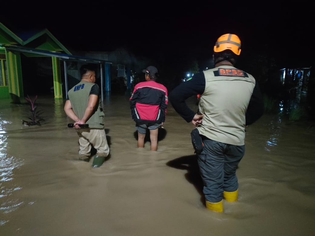 TERDAMPAK BANJIR: Intensitas hujan yang tinggi di Kabupaten Tapin, membuat beberapa wilayah terdampak banjir.(Foto:BPBD Tapin)