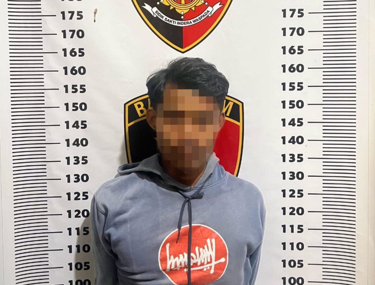 DIRINGKUS:AL (23) diringkus polisi usai memerkosa anak di bawah umur pada 2024 silam.(Foto: Polsek Kusan Hilir untuk Radar)