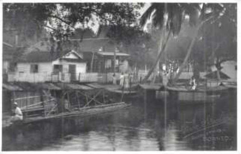 SUNGAI: Permukiman warga Banjarmasin tempo dulu.