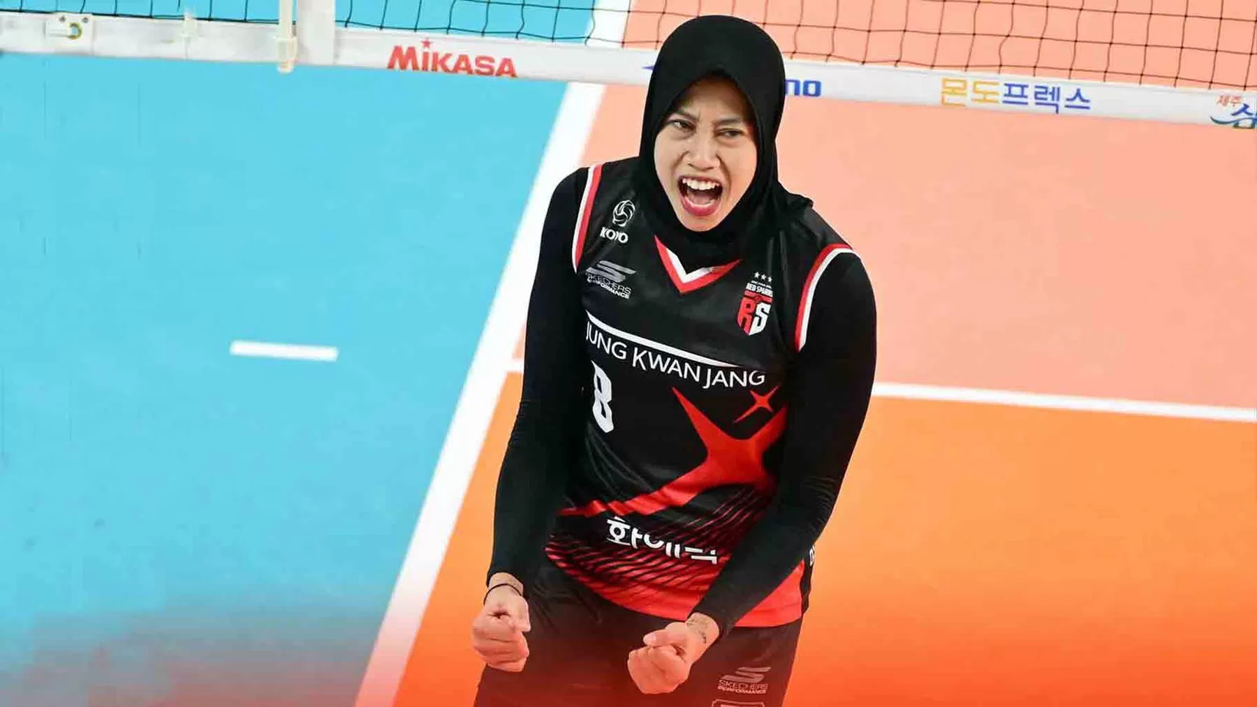 SELEBRASI: Megawati Hangestri Pertiwi saat selebrasi.