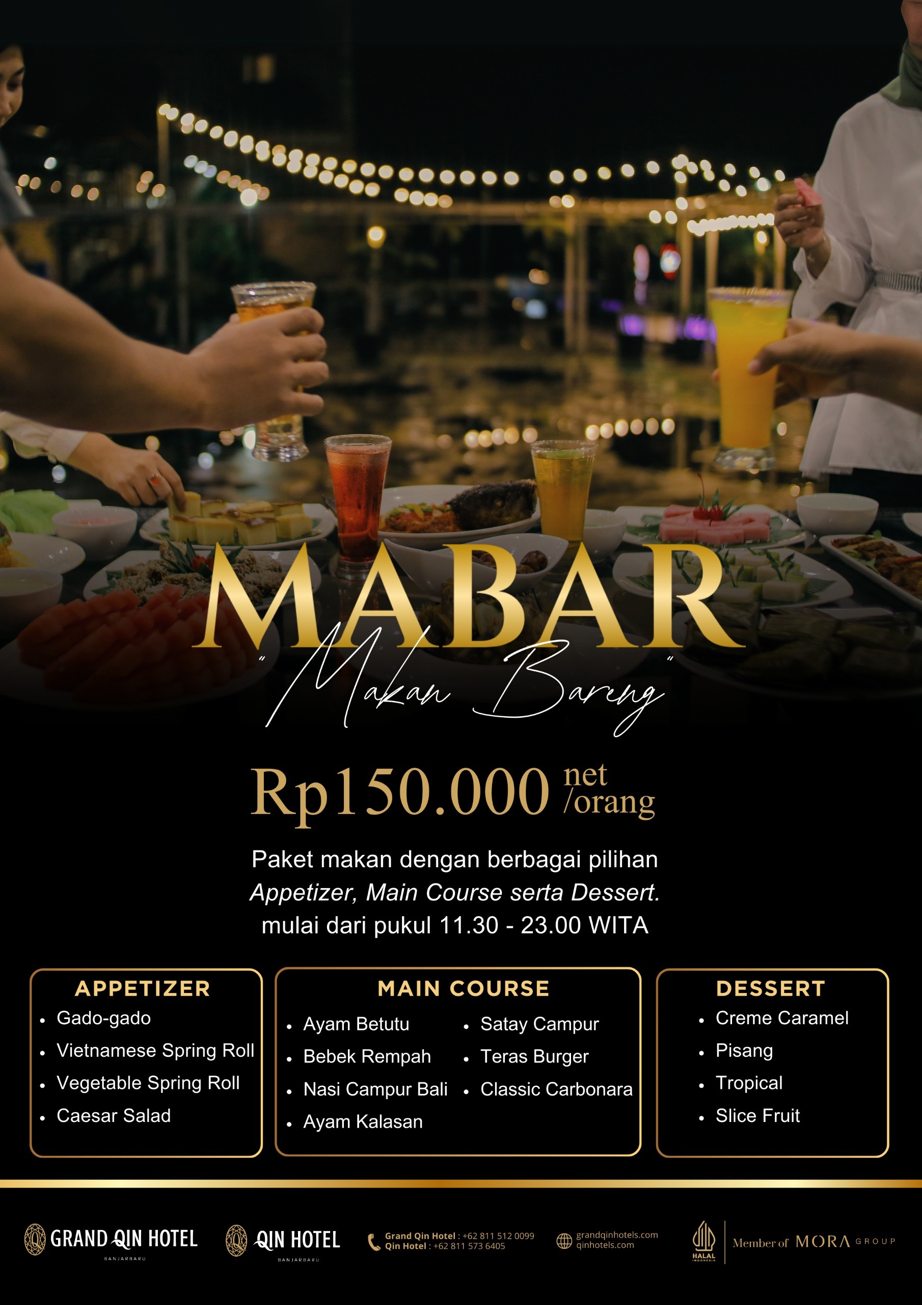 KULINER EKSLUSIF:Grand Qin Hotel Banjarbaru menggelar promo Mabar atau Makan Bareng.(foto:Grand Qin Hotel Banjarbaru untuk Radar Banjarmasin)