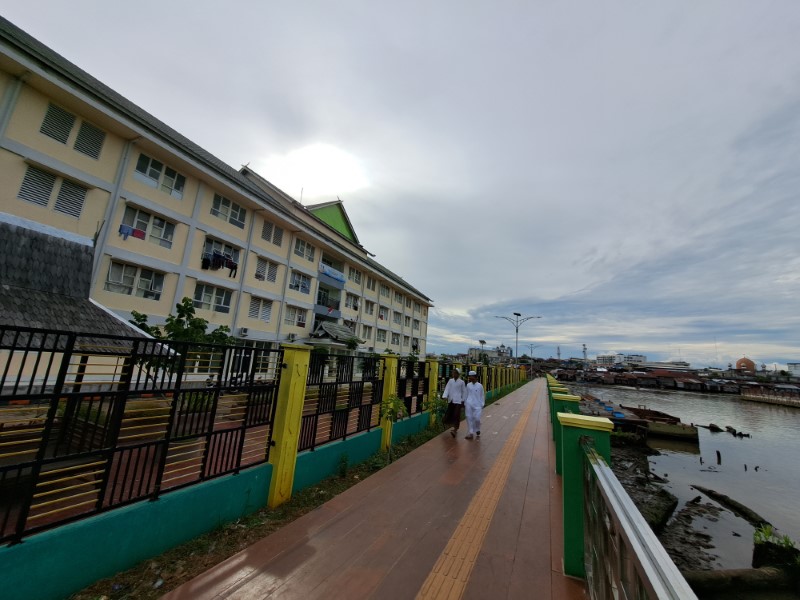 HUNIAN VERTIKAL: Rumah susun sewa (Rusunawa) Teluk Kelayan di Banjarmasin Selatan.