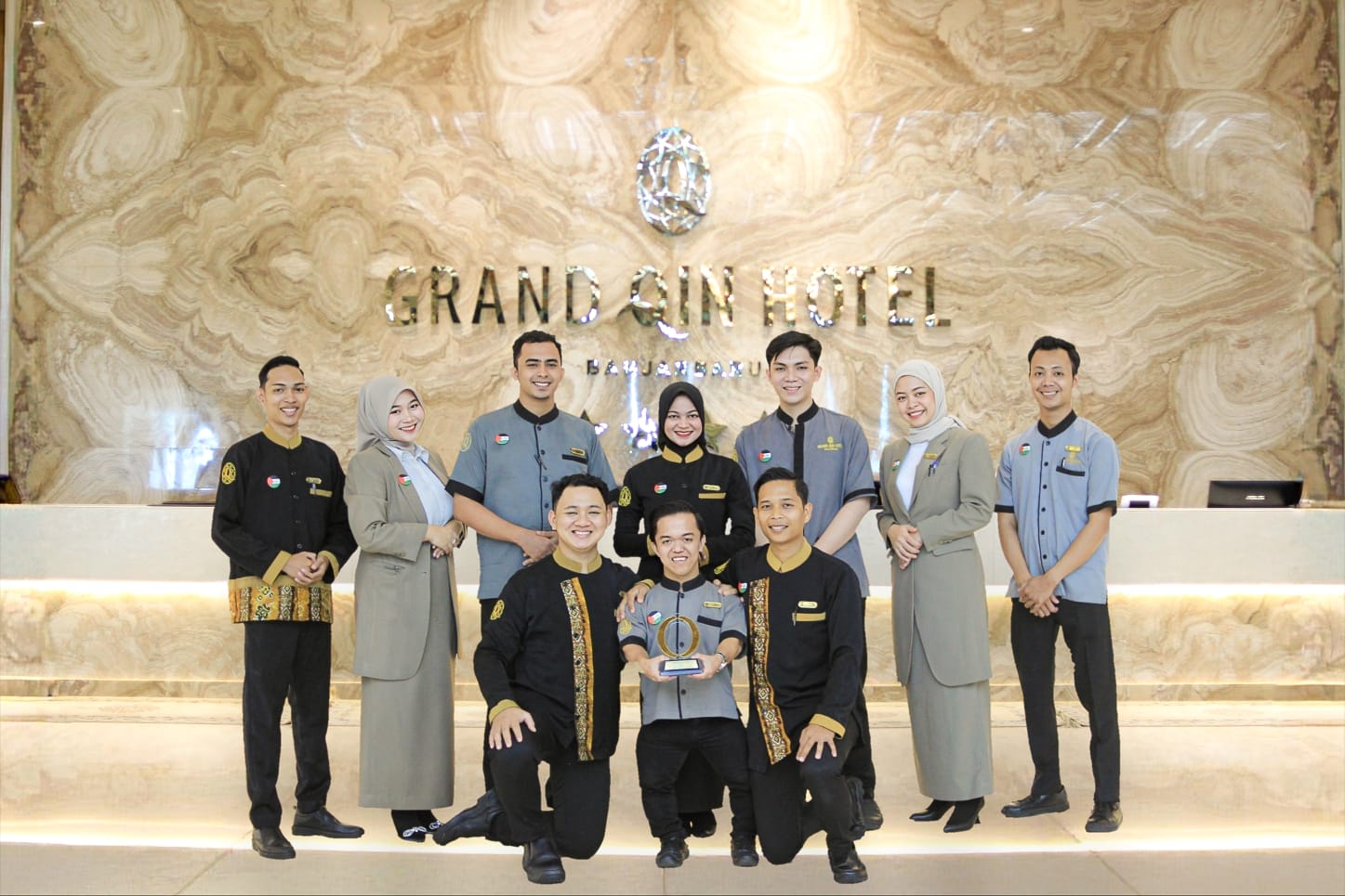 PRESTASI:Grand Qin Hotel Banjarbaru meraih penghargaan The Most Innovative Hotel dari MORA Group.(foto: Grand Qin Hotel Banjarbaru)