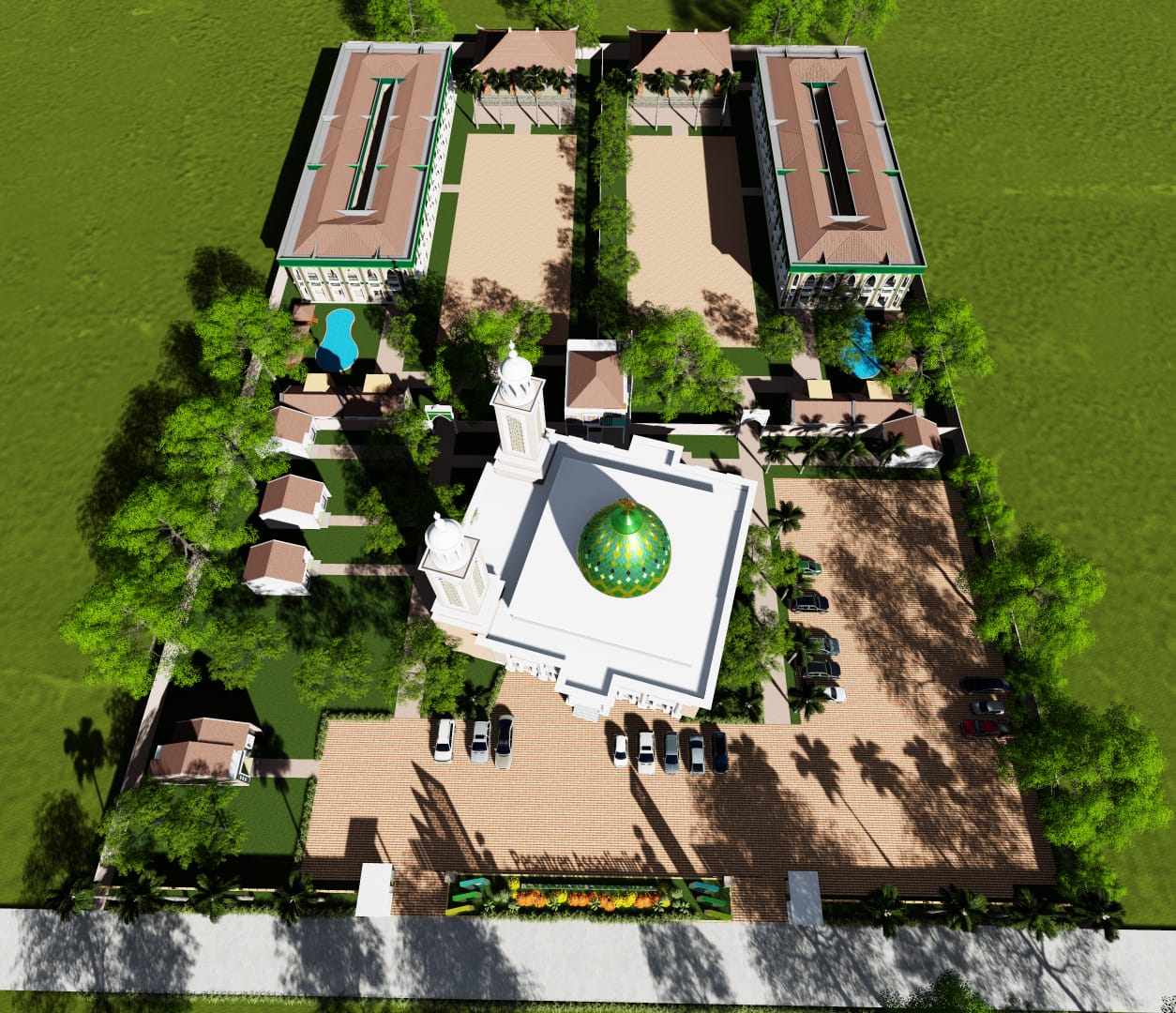 RENCANA BANGUNAN: Desain bangunan Pondok Pesantren Assaalimin, Lokpaikat.(Foto:Ponpes Assaalimin)