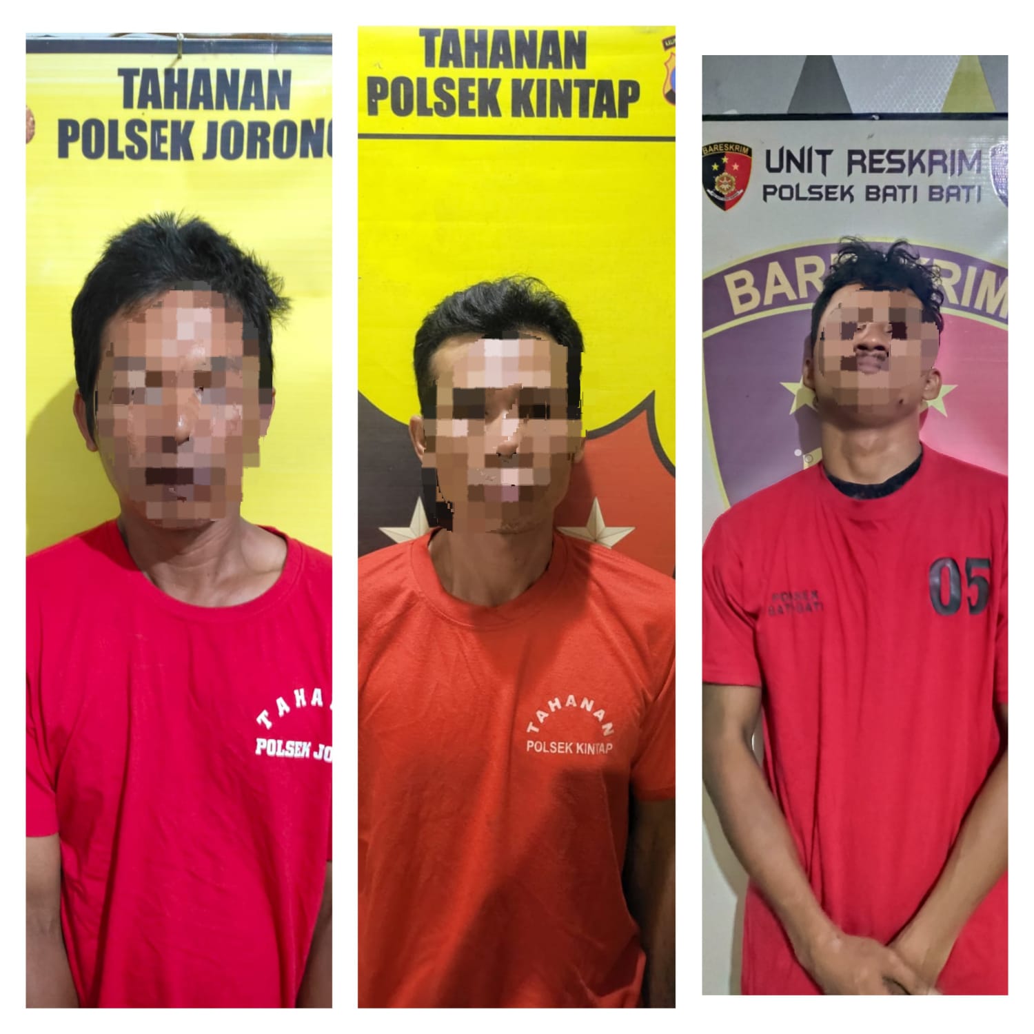 DIAMANKAN:AR, P alias K, dan R yang diamankan Polisi karena menyimpan sabu.(Foto:Humas Polres Tala untuk Radar Banjarmasin)
