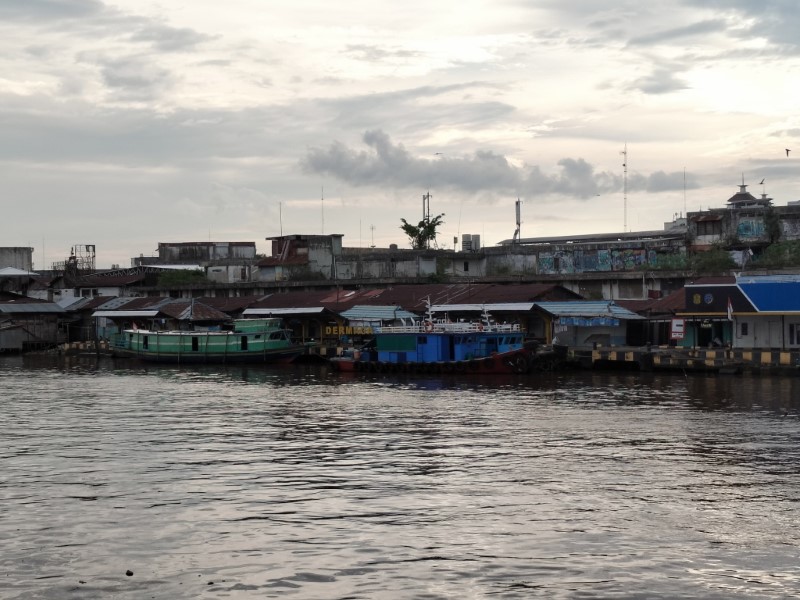 SUNGAI MARTAPURA: Dermaga Pasar Baru di kawasan Pasar Lima, Banjarmasin Tengah.