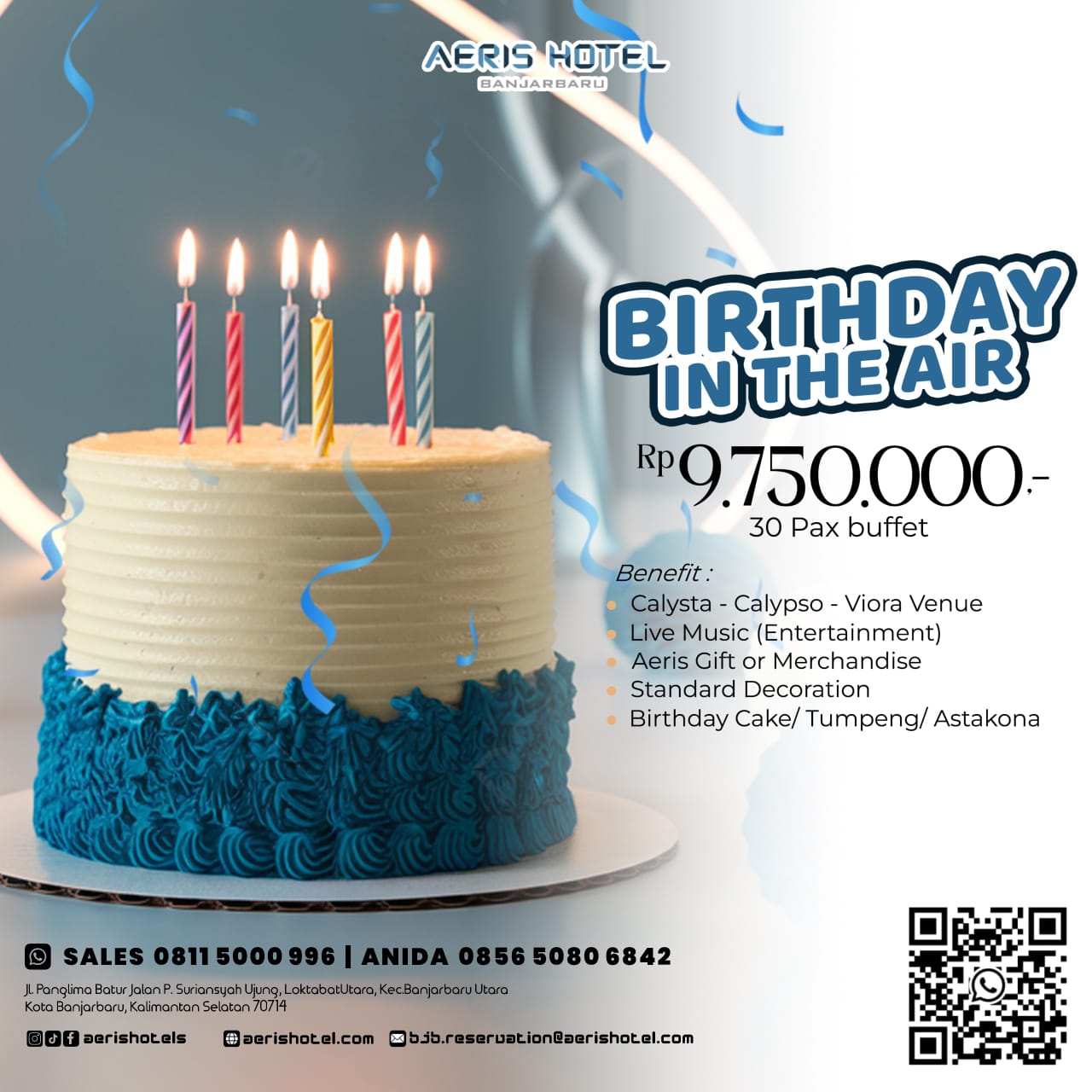 MOMEN SPESIAL:Aeris Hotel Banjarbaru menghadirkan paket Birthday In The Air.(Foto:Aeris Hotel Banjarbaru)