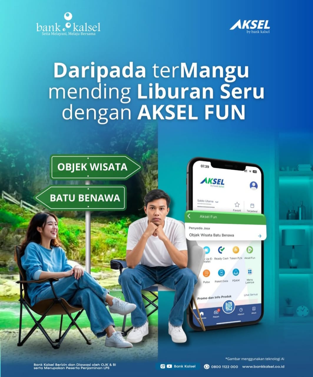 SERU : Bisa beli tiket wisata alam Batu Benawa lewat AKSEL by Bank Kalsel.(Foto: Bank Kalsel)