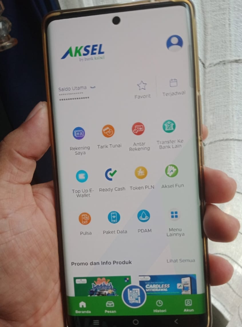 MUDAH:Pembayaran PDAM makin mudah dengan AKSEL by Bank Kalsel.(Foto:Bank Kalsel)