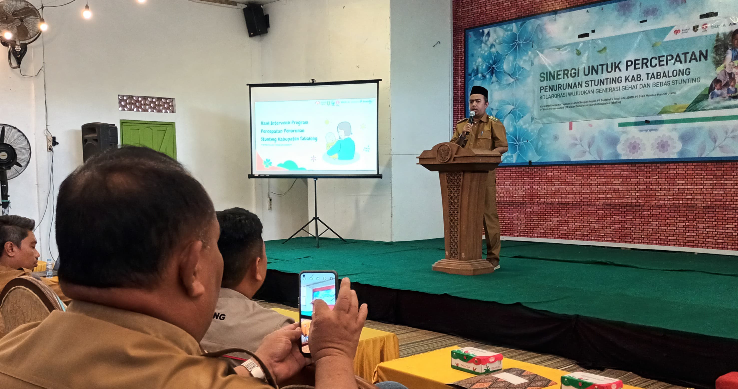 APRESIASI:Wabup Tabalong, Habib Muhammad Taufani Alkaf menyampaikan pujian terhadap YABN dan perusahaan yang menginisiasi percepatan penurunan stunting di Tabalong.